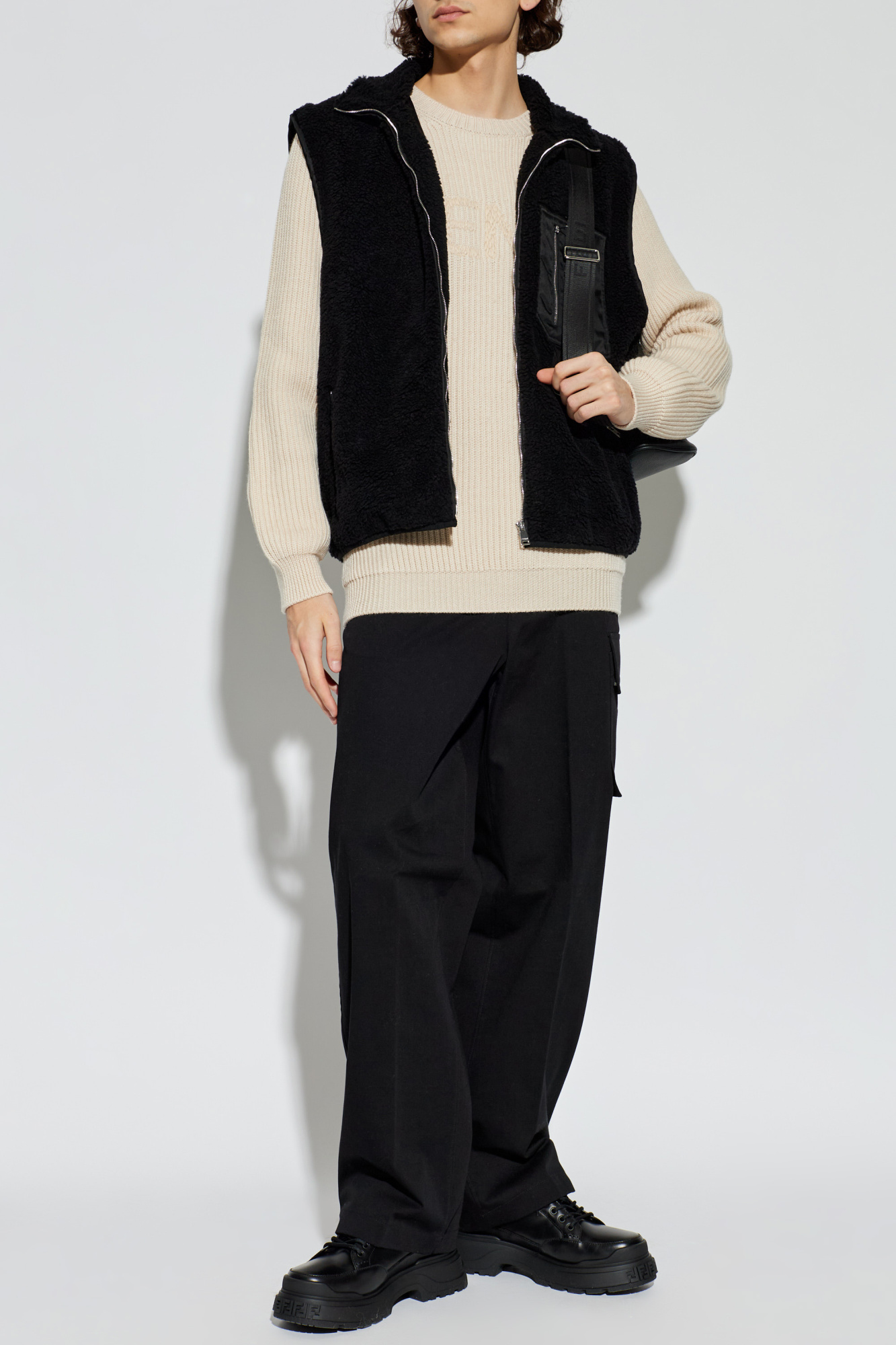 Black Fur vest with turtleneck Fendi - Vitkac AS